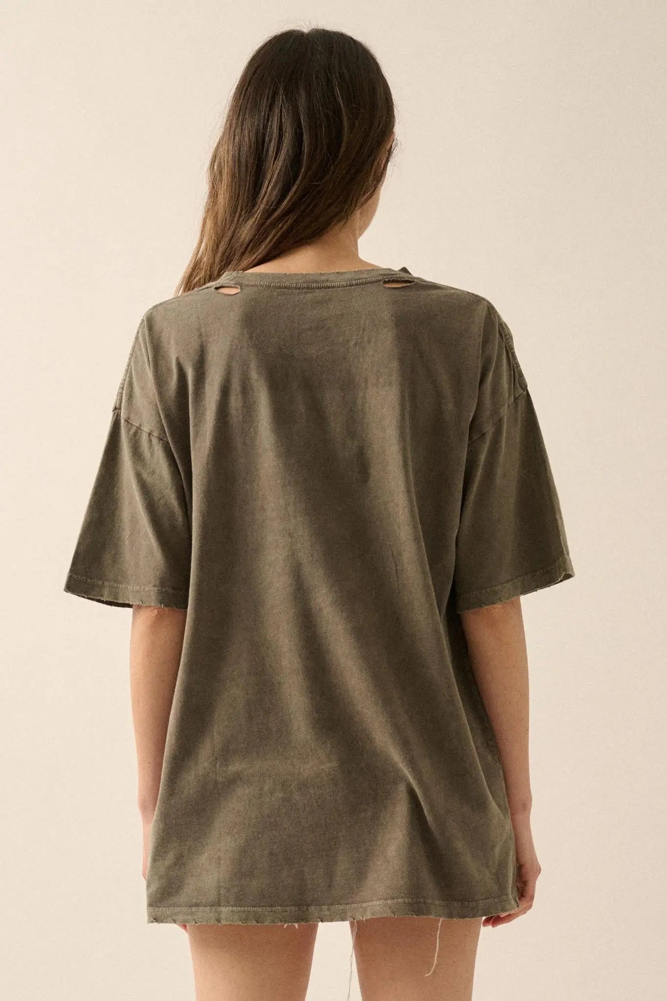 Cool Cats Distressed Oversize Graphic Tee