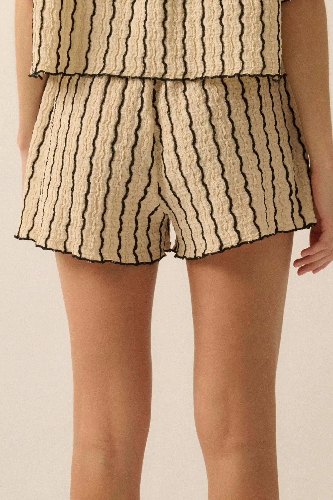 Ride the Wave Striped Knit Drawstring Shorts