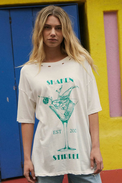 Shaken & Stirred Distressed Martini Graphic Tee