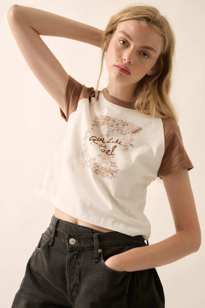 Love Like an Angel Cropped Ragan Graphic Baby Tee