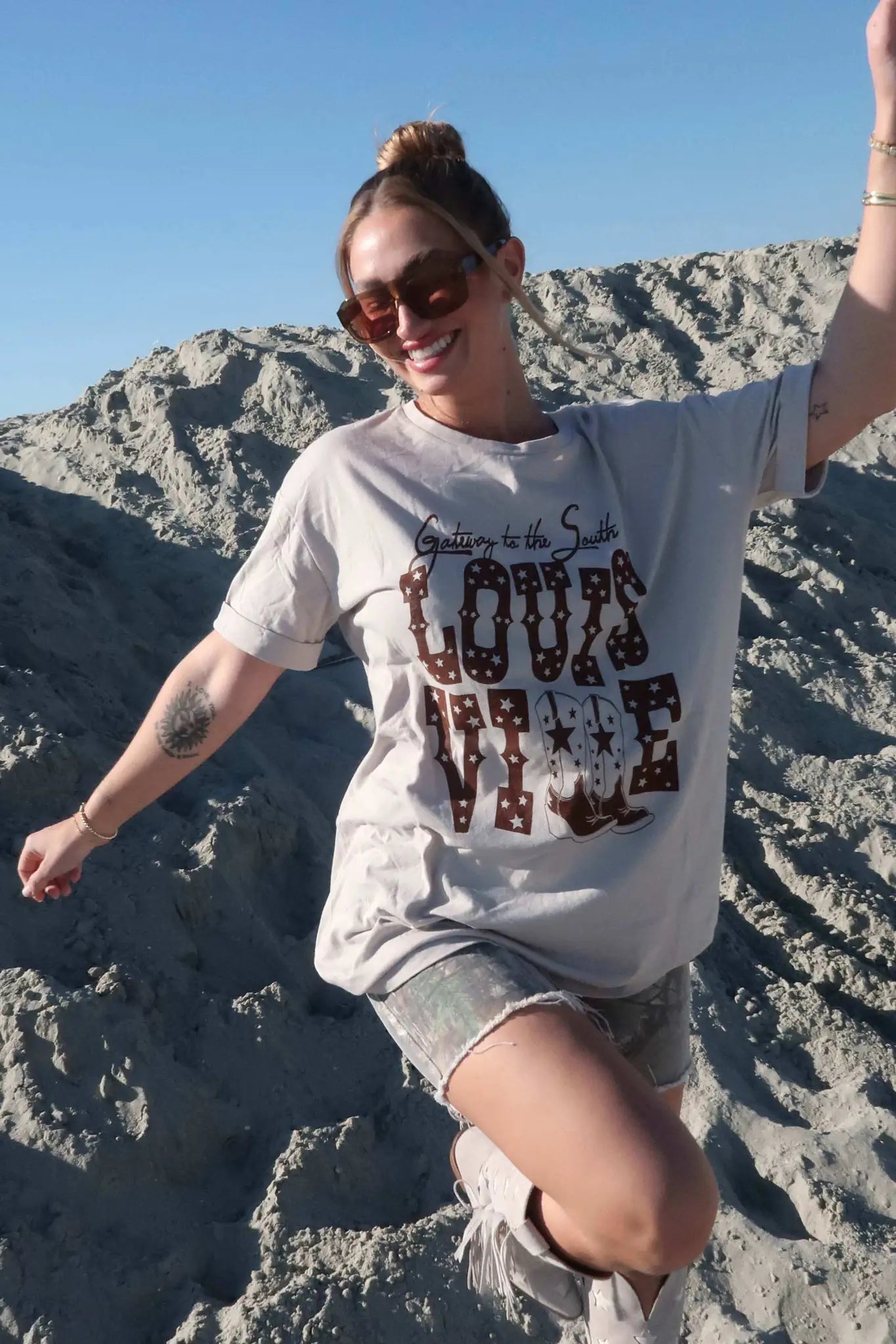 Louisville Boots Oversize Cuffed Graphic Tee