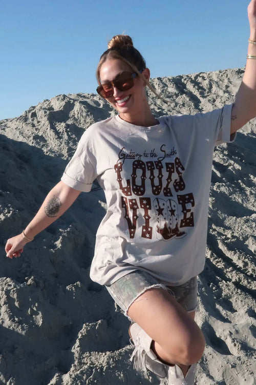 Louisville Boots Oversize Cuffed Graphic Tee