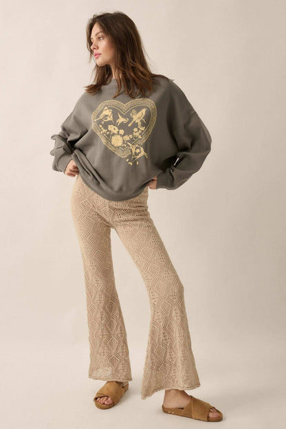 Rare Bird Oversize Thermal Graphic Top