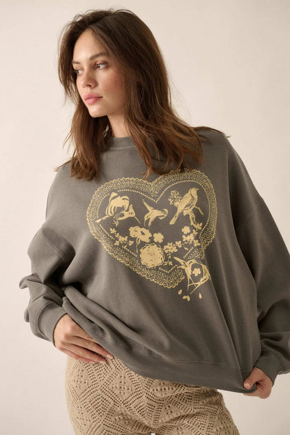 Rare Bird Oversize Thermal Graphic Top