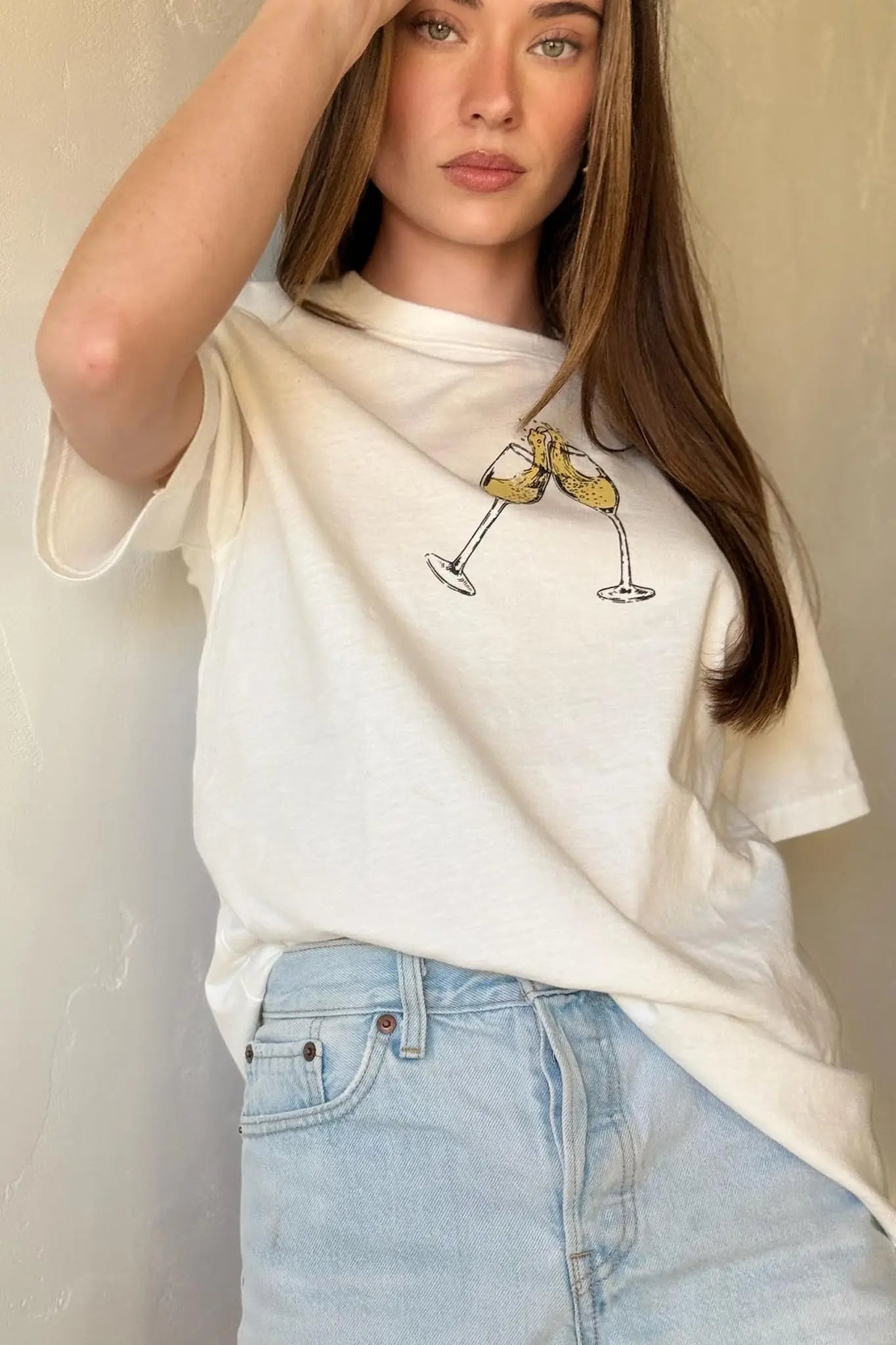 Champagne Toast Vintage-Print Graphic Tee