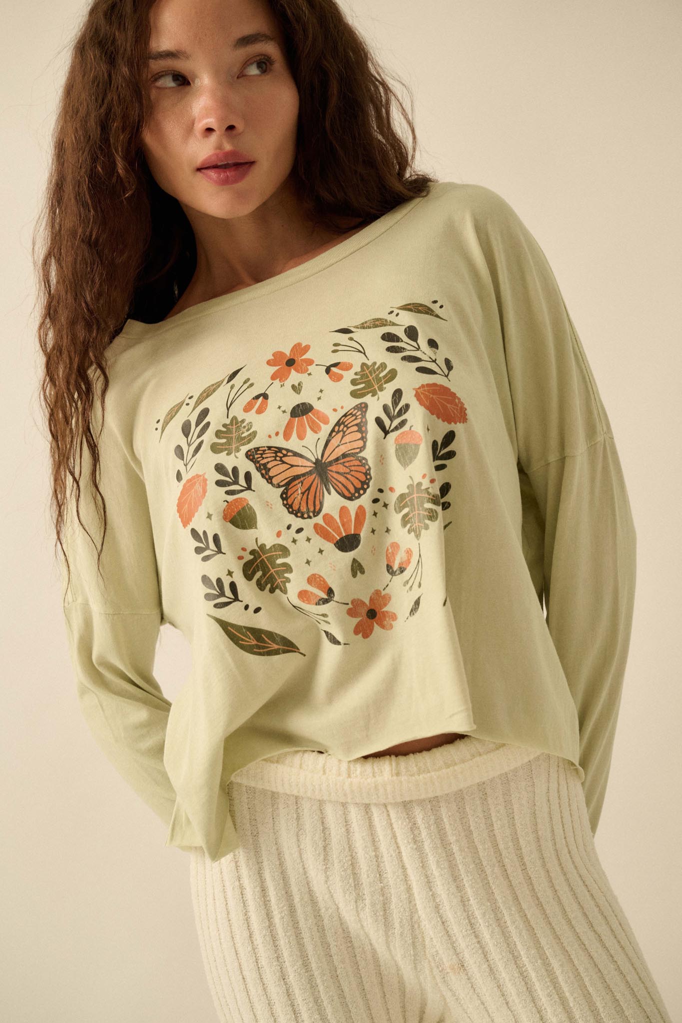 Monarch Season Long-Sleeve Butterfly Graphic Tee