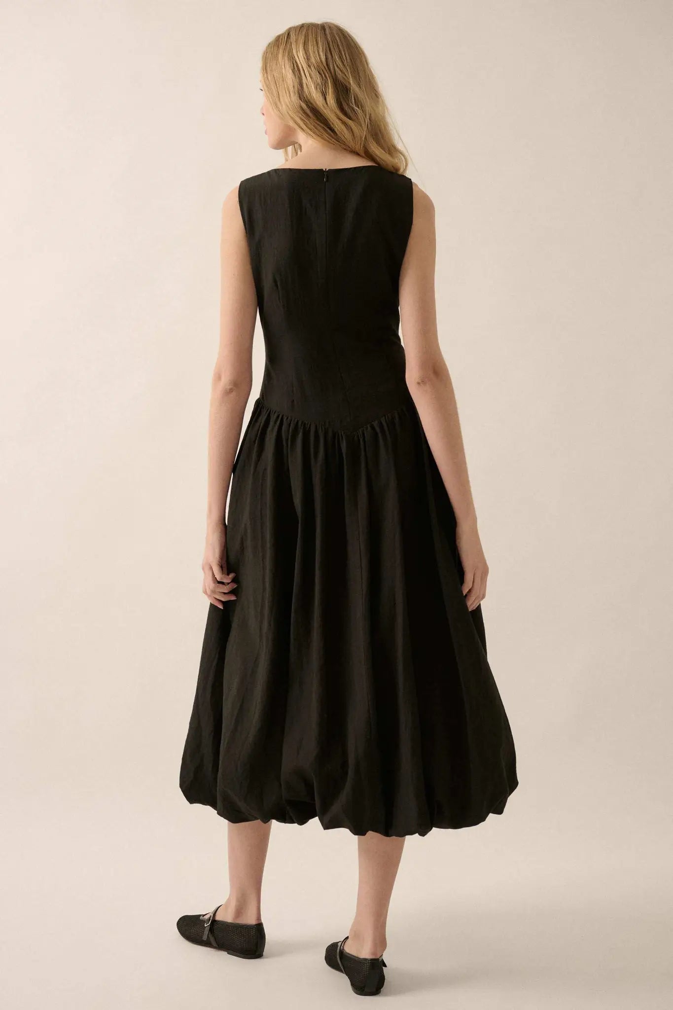 Natural Beauty Boatneck Bubble Midi Dress