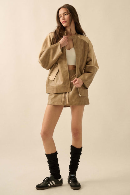 Open Road Vegan Leather and Suede Jacket