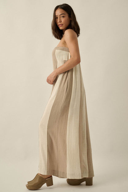 Ready to Flow Colorblock Gauze Strapless Jumpsuit