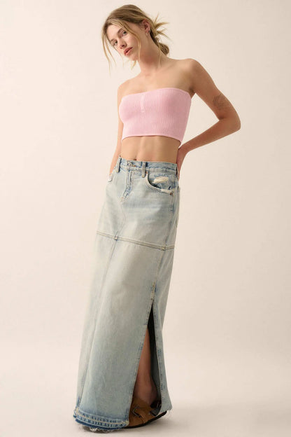 Shaper Fit Rib-Knit Bandeau Tube Top
