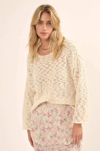 All the Feels Burnout Knit Roll-Neck Sweater