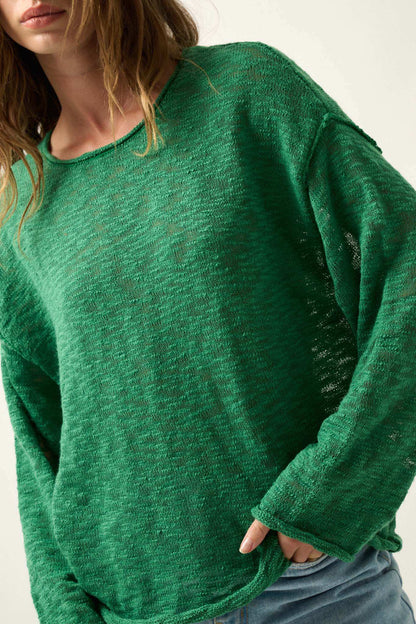 All the Feels Burnout Knit Roll-Neck Sweater