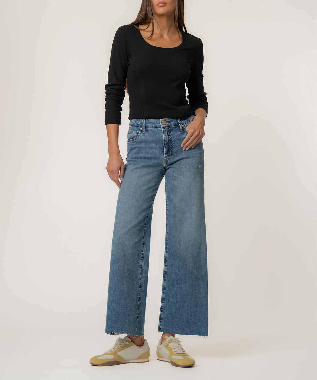 Meg High Rise Wide Leg, Petite in Regent Wash