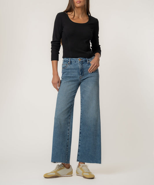 Meg High Rise Wide Leg, Petite in Regent Wash