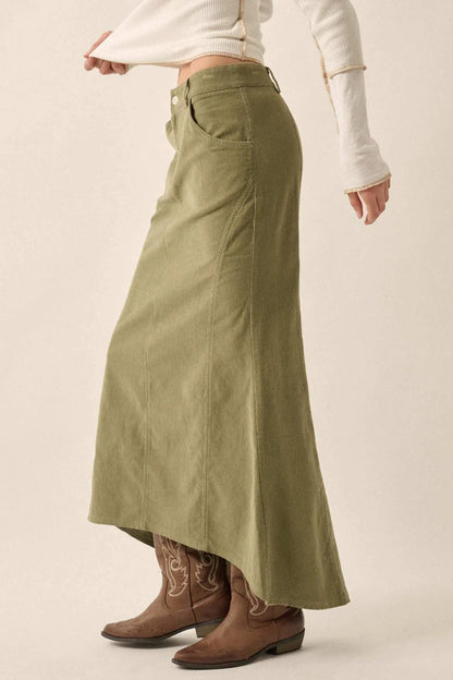 Giddy Up Corduroy High-Low Mermaid Skirt