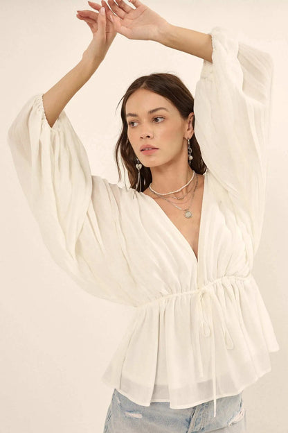 Made for Love Accordion Pleated Kimono Blouse