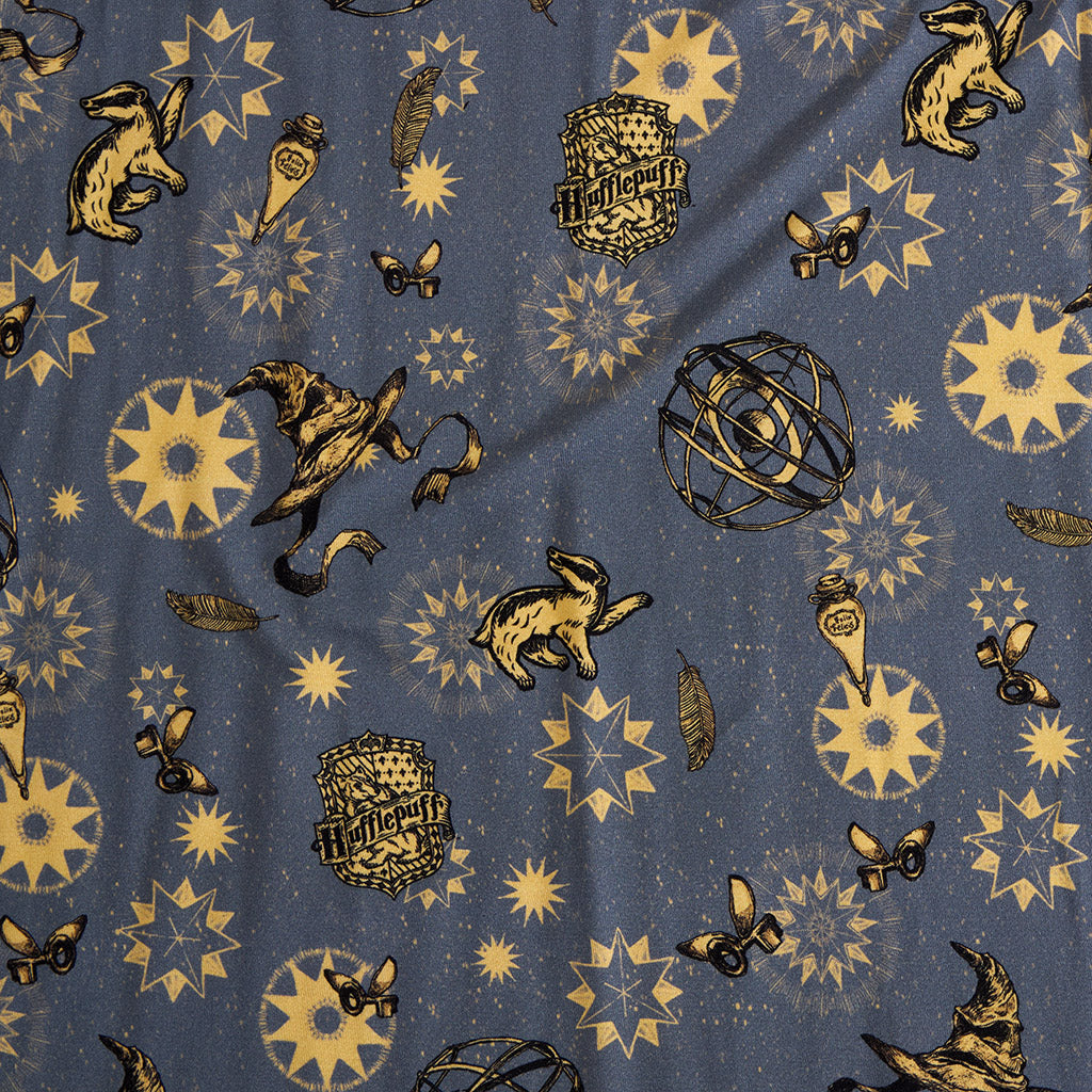 Hufflepuff House French Terry Zippered Hooded Romper