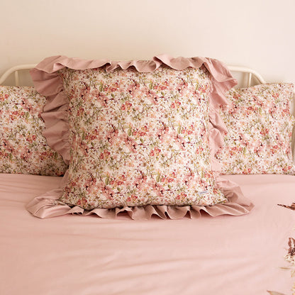 Flowery Fairy Blossoms Ruffled Euro Sham