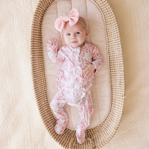 Antoinette Footie Ruffled Zippered One Piece
