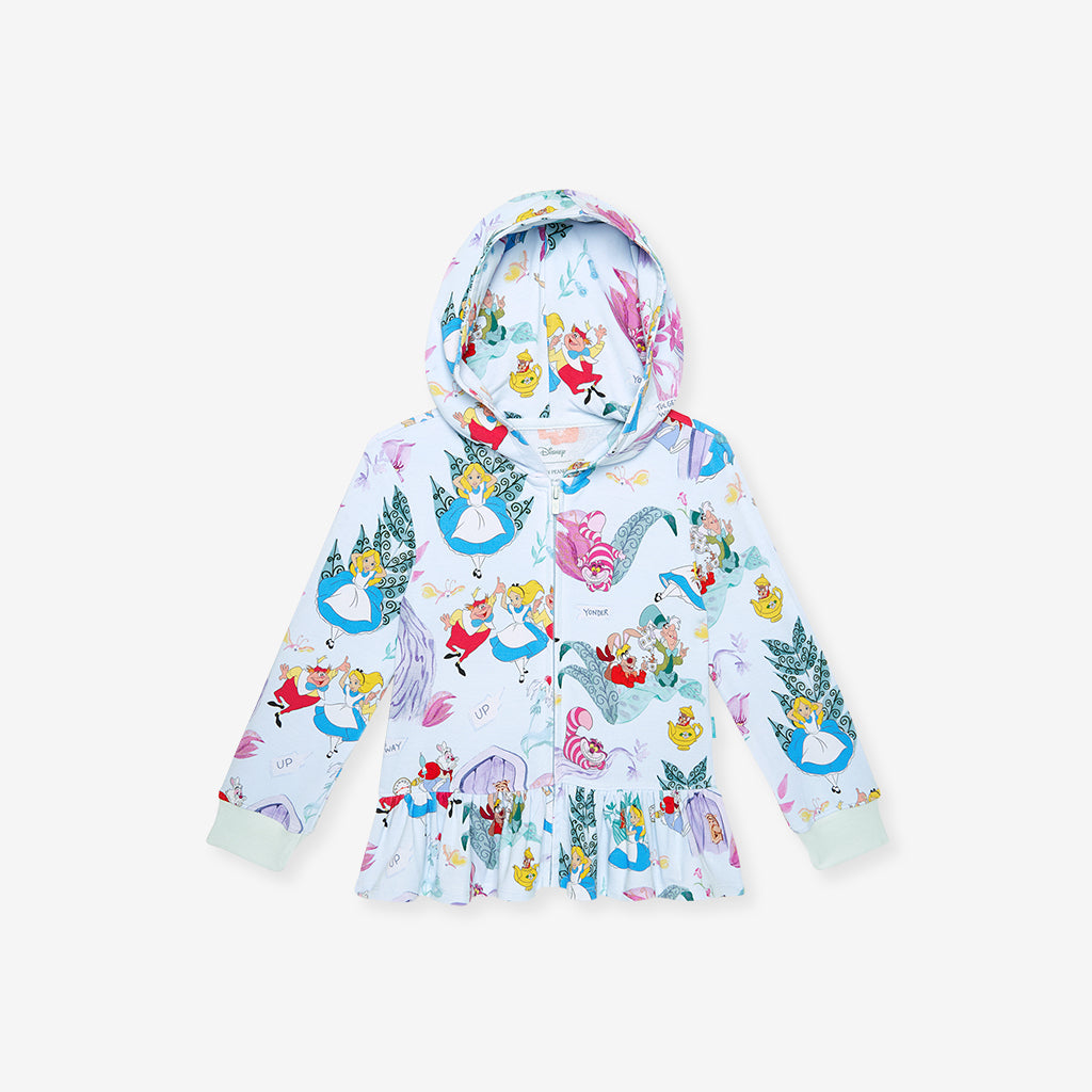 Disney Adventures in Wonderland French Terry Ruffled Zippered Hoodie