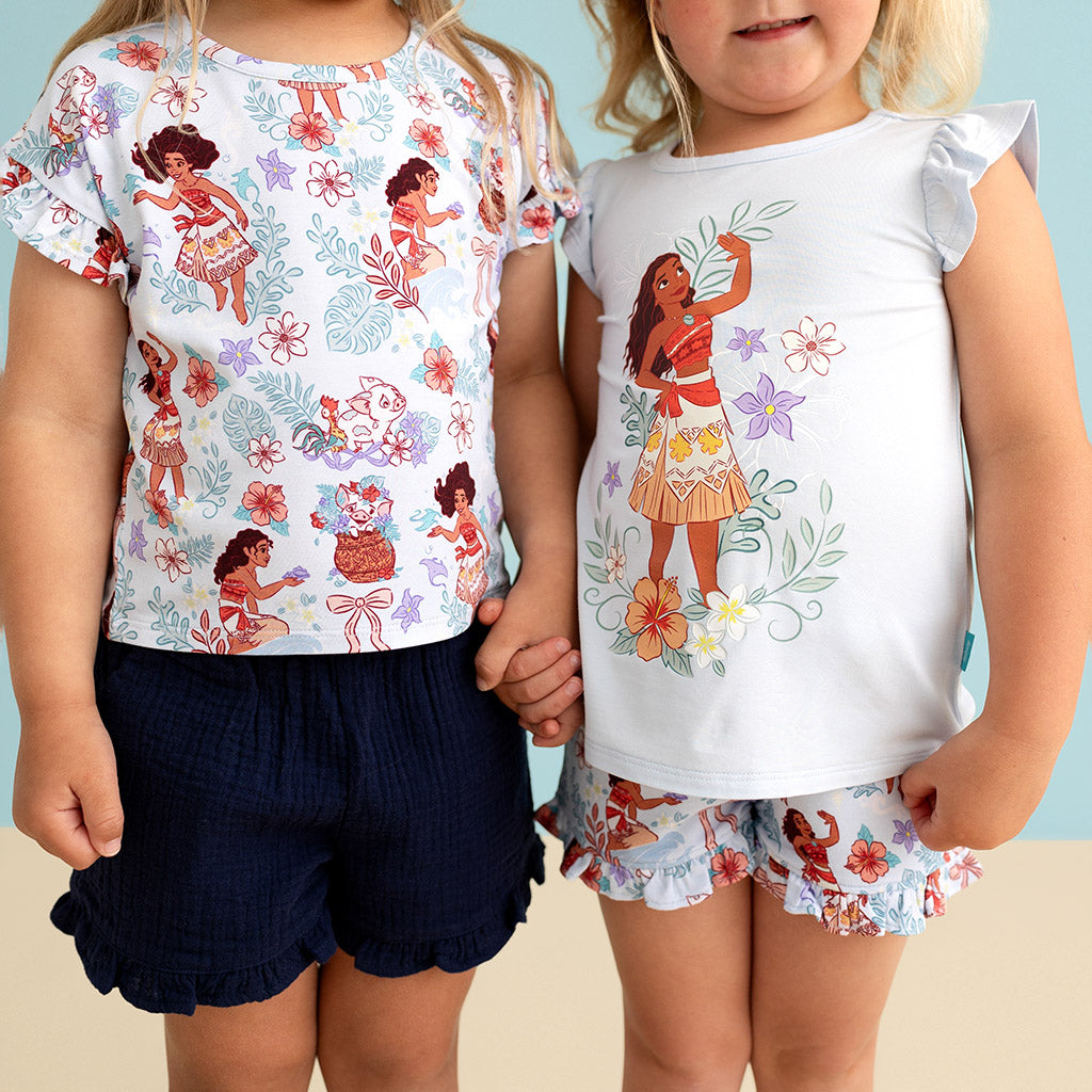 Disney Moana & Pua French Terry Ruffled Shorts