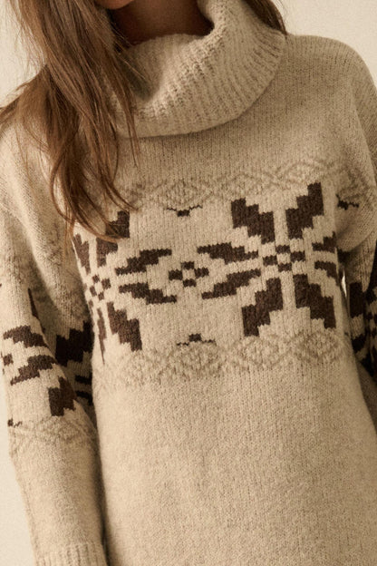 Mountain High Alpine-Knit Midi Sweater Dress