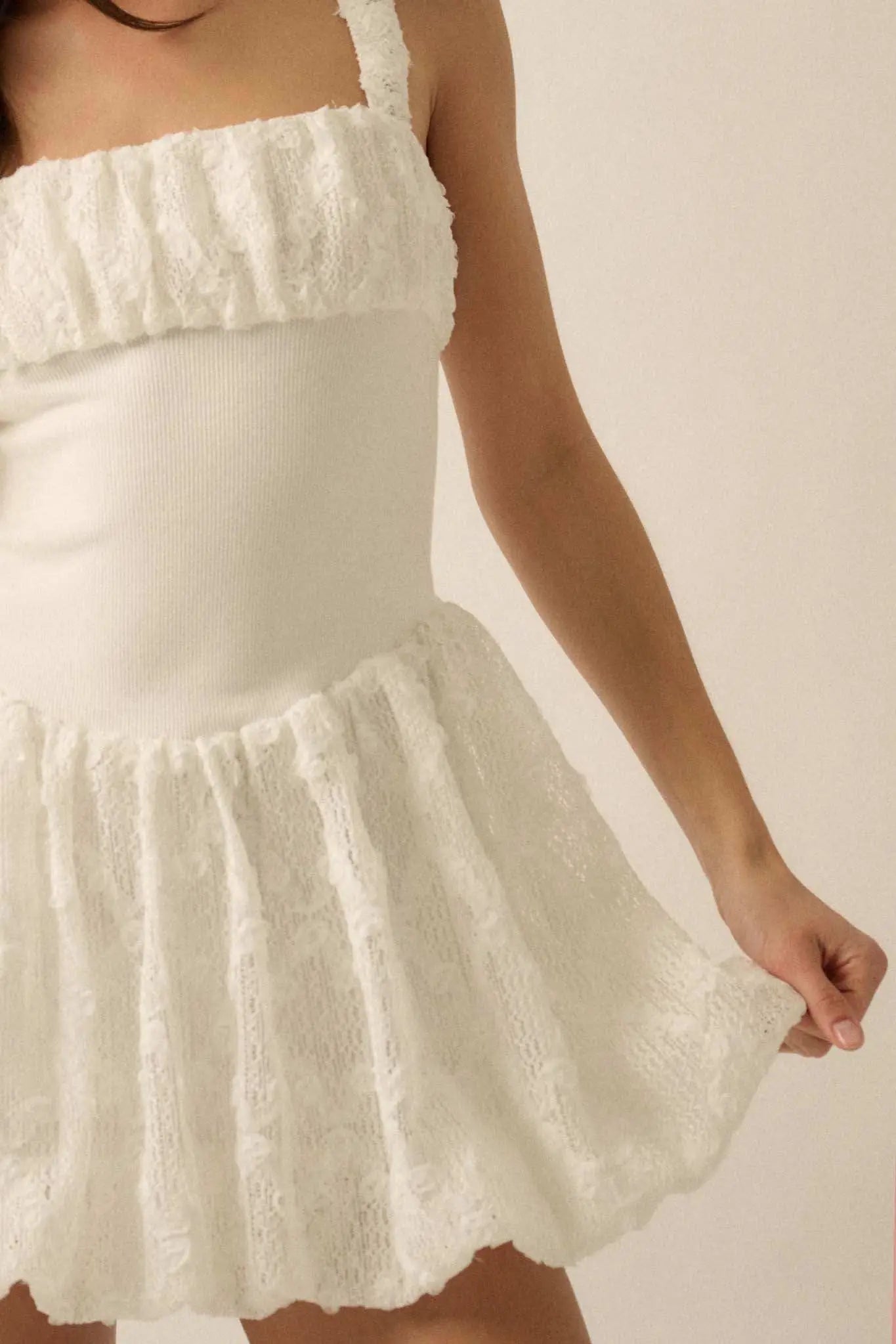 Bubbly Blooms 3D Floral Lace Bubble Mini Dress