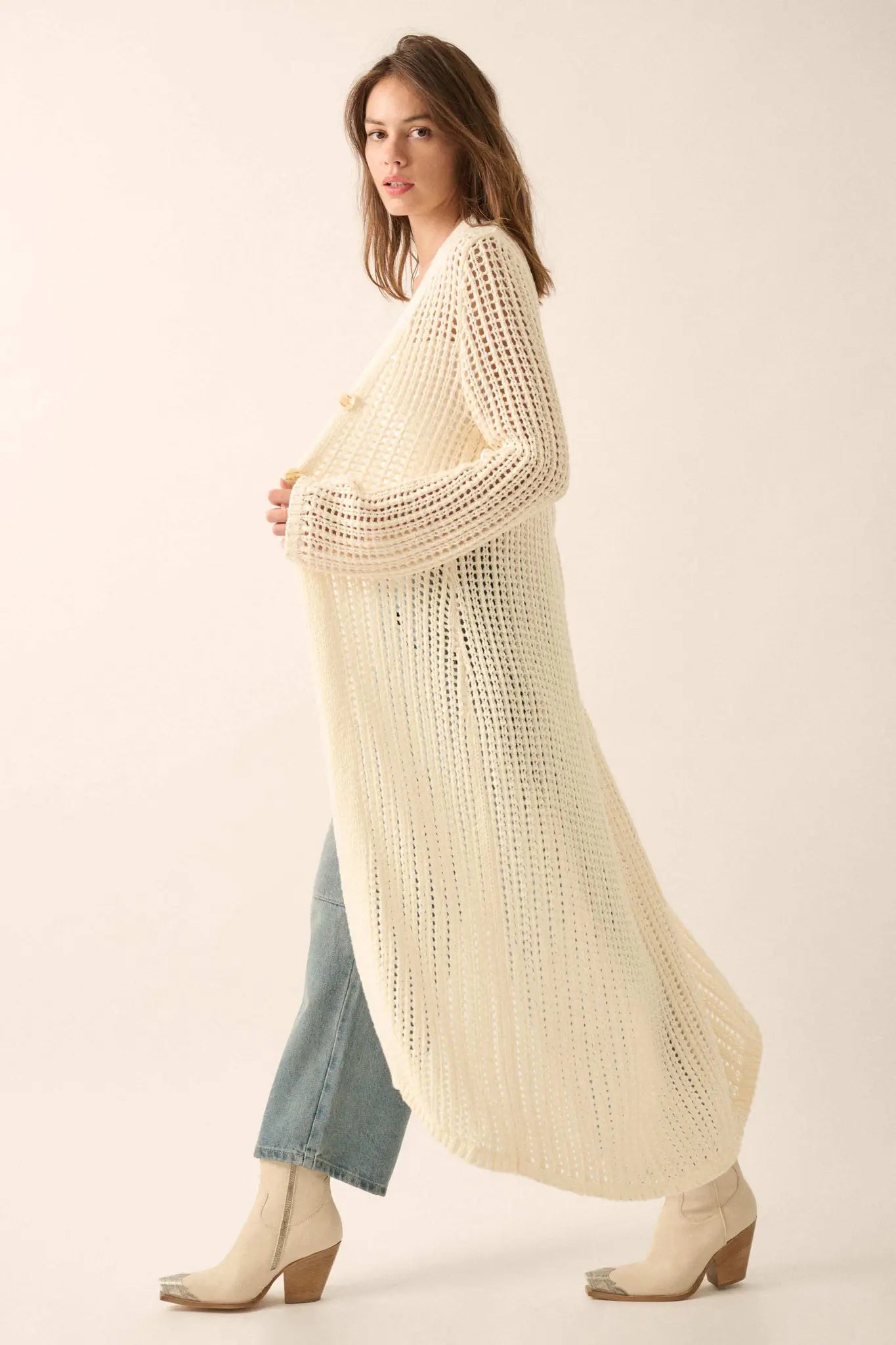 Beautiful Truth Crochet Knit Duster Cardigan