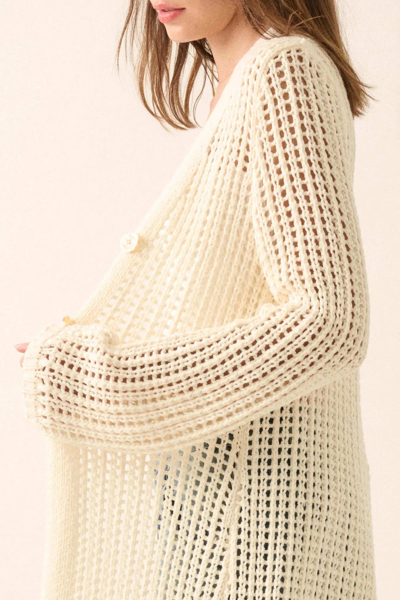 Beautiful Truth Crochet Knit Duster Cardigan
