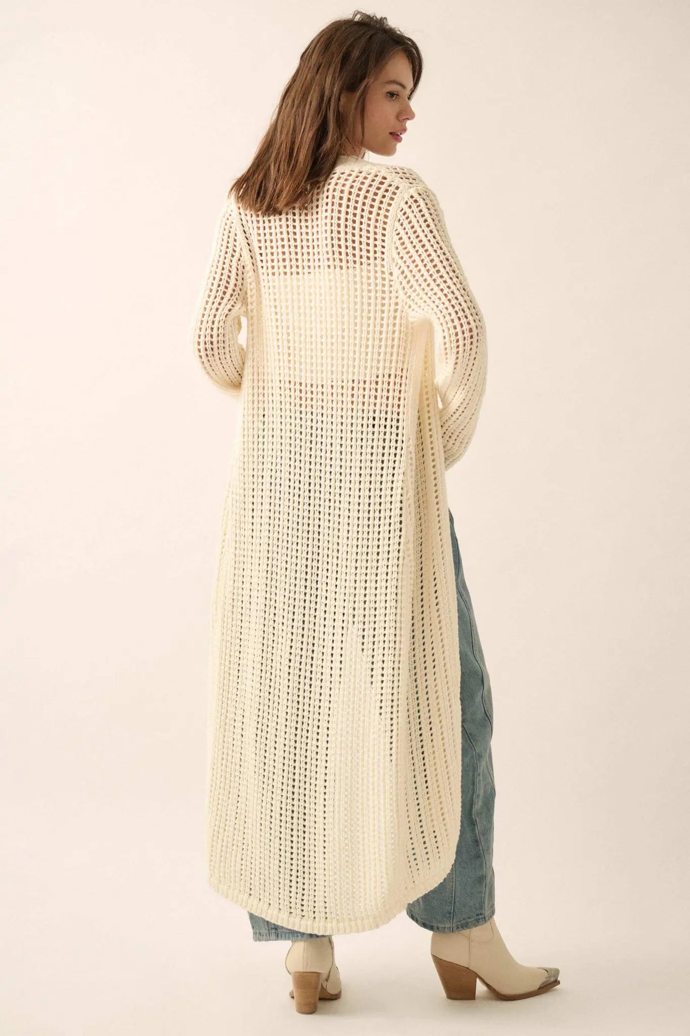 Beautiful Truth Crochet Knit Duster Cardigan