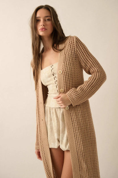 Beautiful Truth Crochet Knit Duster Cardigan