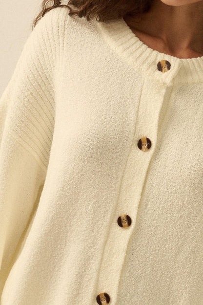 Promise the Label Textured Knit Buttoned Cardigan