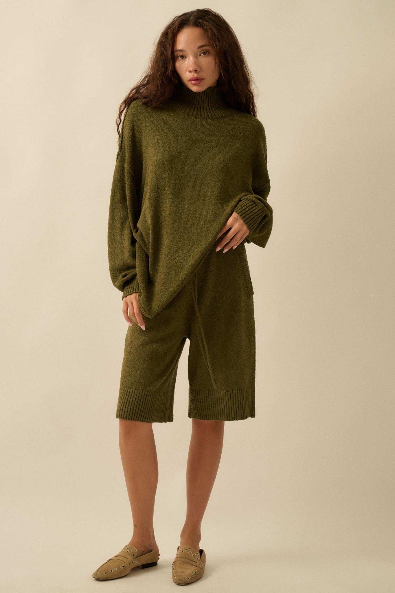 Promise the Label Textured Knit Sweater Shorts