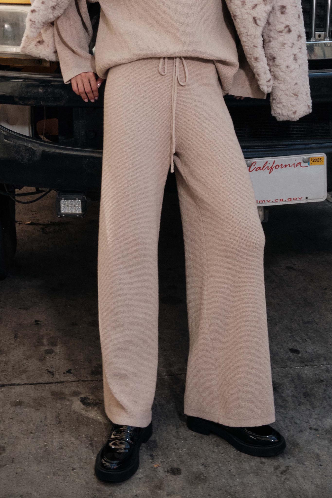 Feeling Great Textured Knit Wide-Leg Sweater Pants