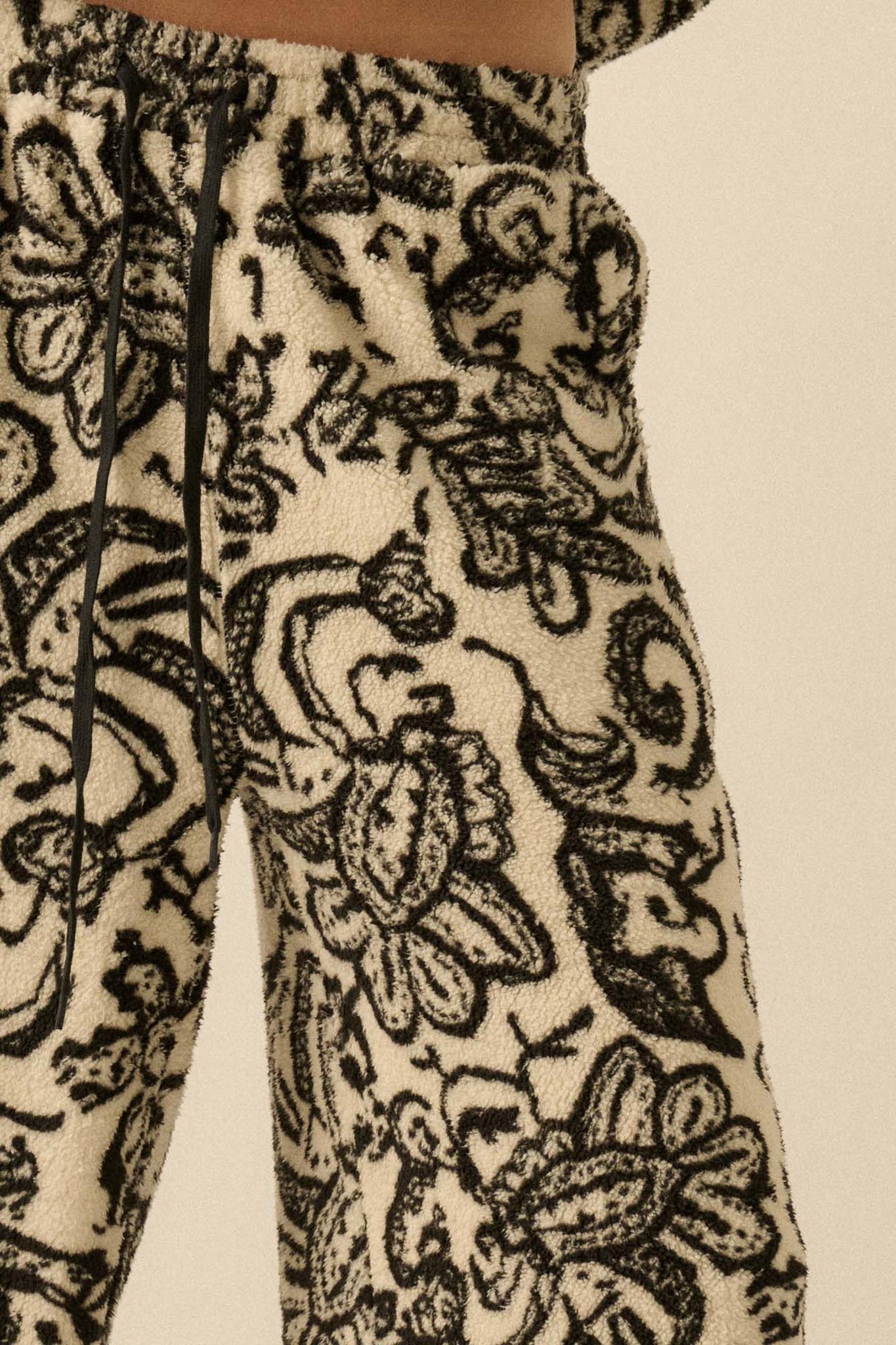 Just A Dream Paisley Fleece Wide-Leg Pants