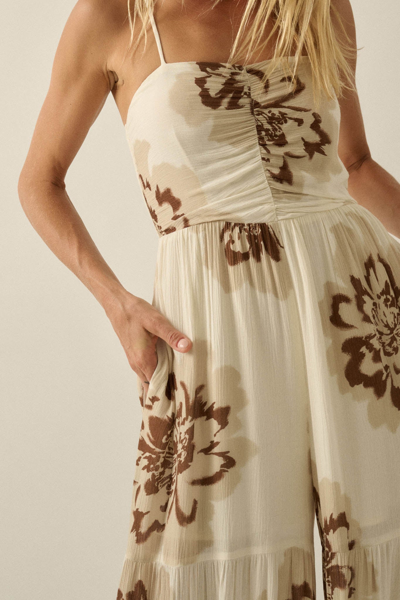 Bloom Me Away Floral Wide-Leg Tiered Jumpsuit