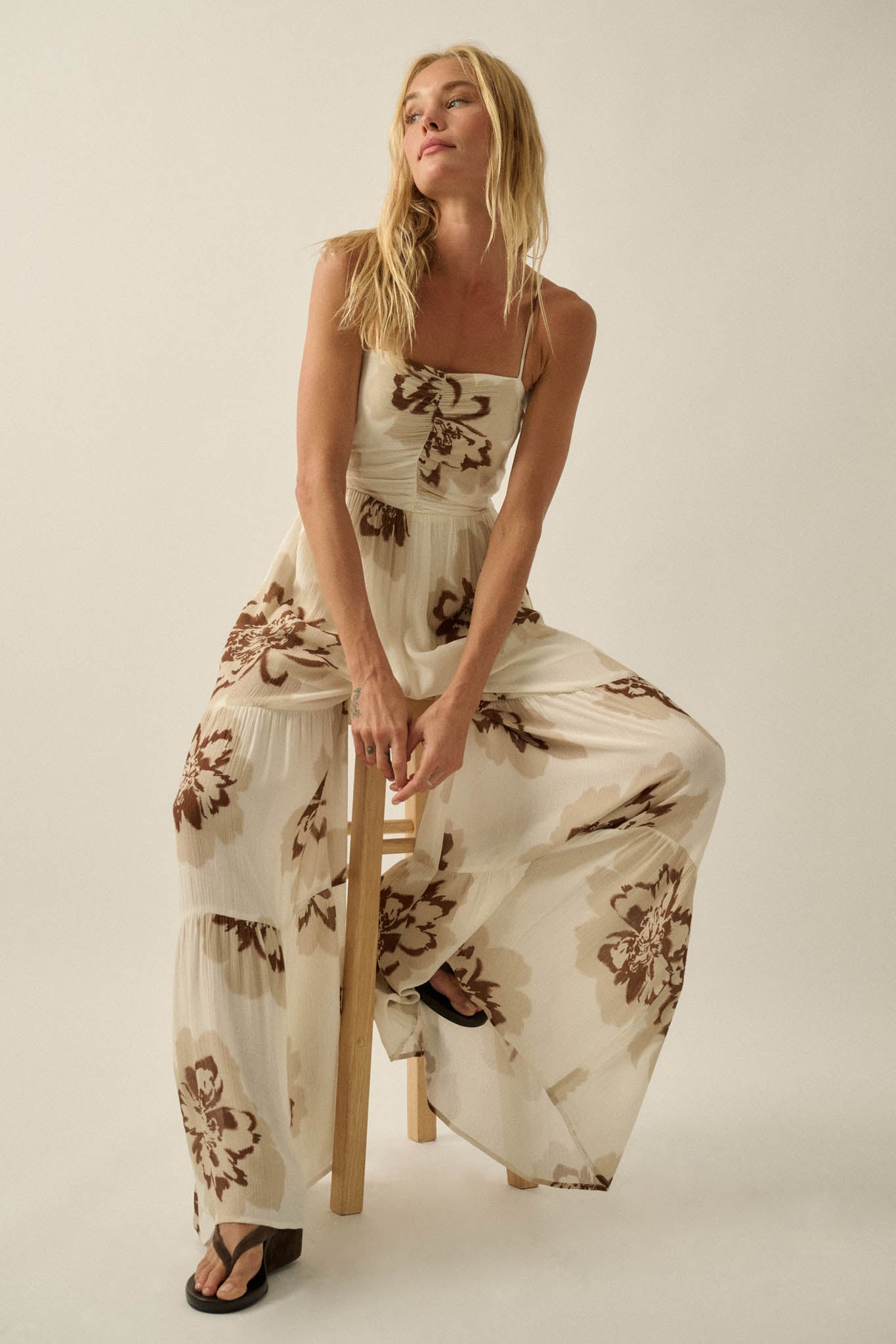 Bloom Me Away Floral Wide-Leg Tiered Jumpsuit