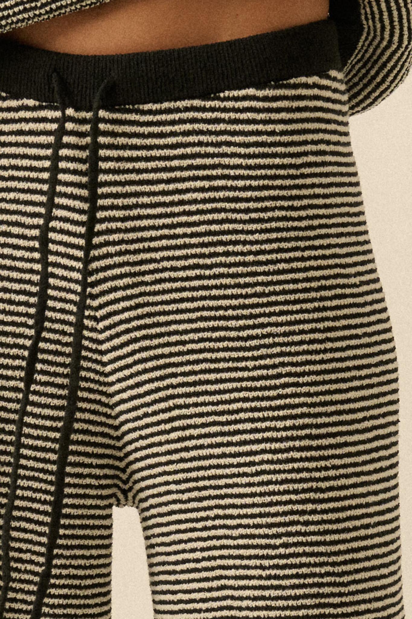 Blessed Day Striped Knit Drawstring Sweater Pants