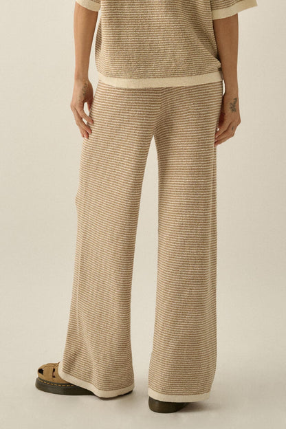Blessed Day Striped Knit Drawstring Sweater Pants