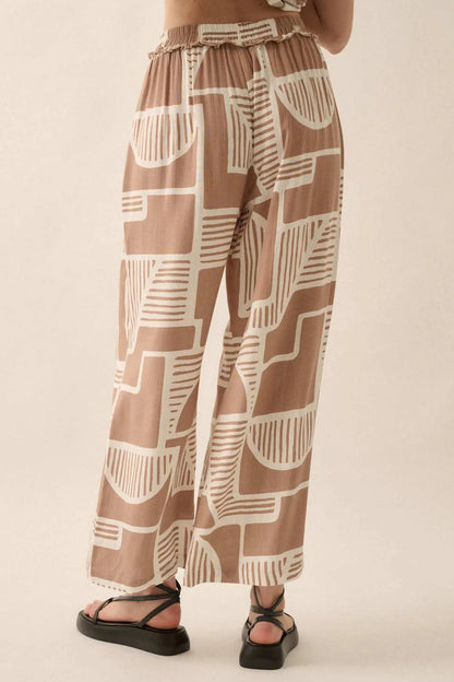 Perfect Shape Geo-Print Wide-Leg Pants