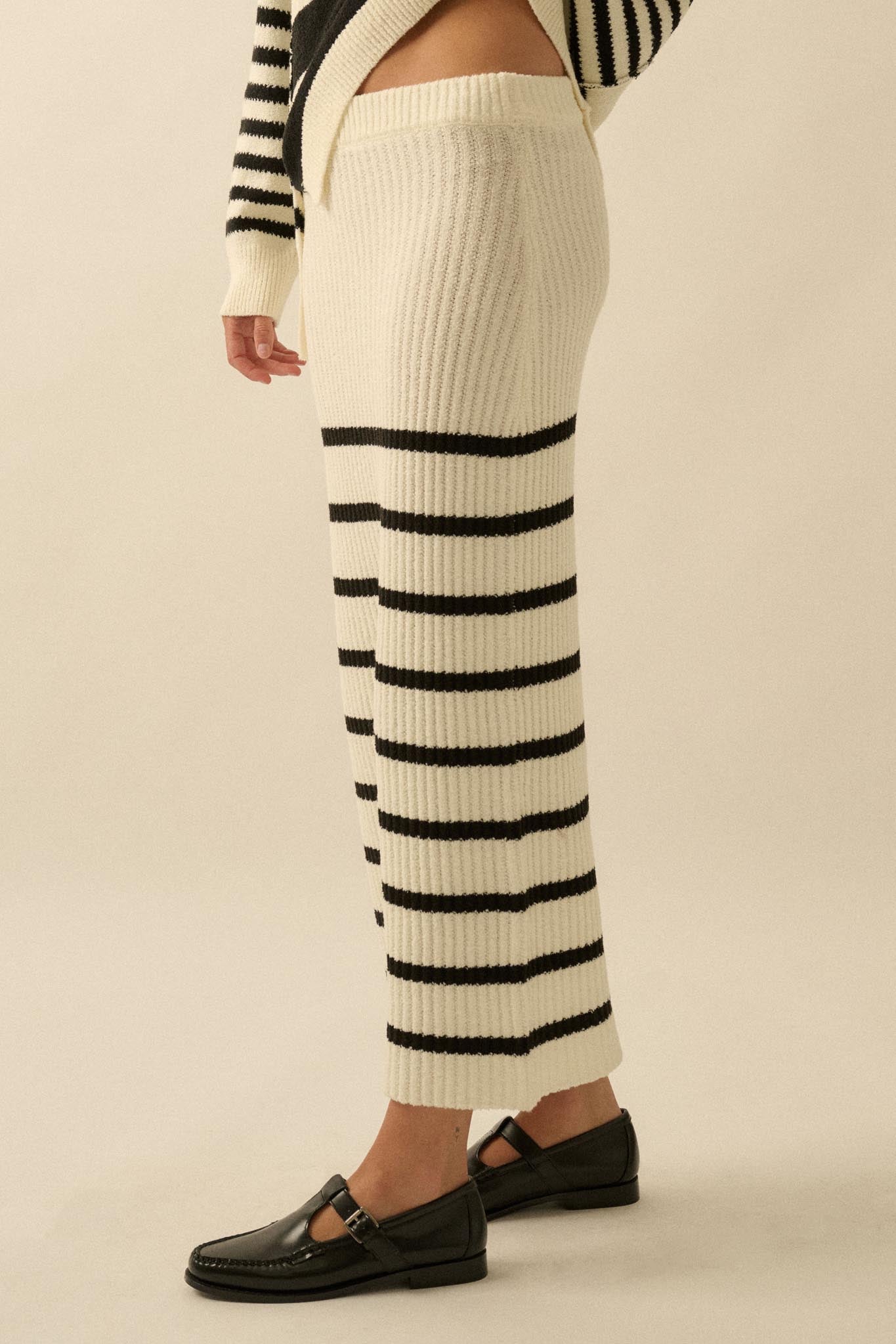 Promise the Label Striped Maxi Sweater Skirt