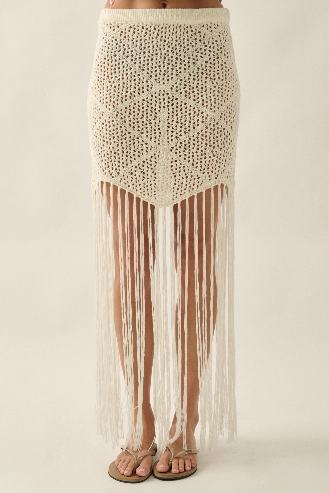Fringe Festival Crochet Fringed Maxi Skirt