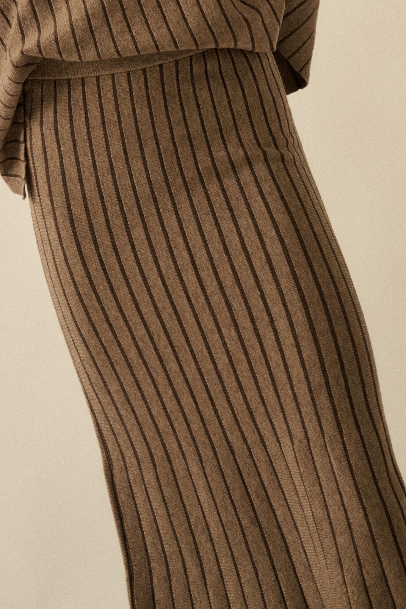 Next in Line Striped Mermaid Maxi Sweater Skirt