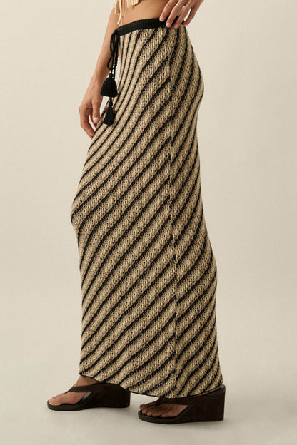 Endless Summer Striped Crochet-Knit Maxi Skirt