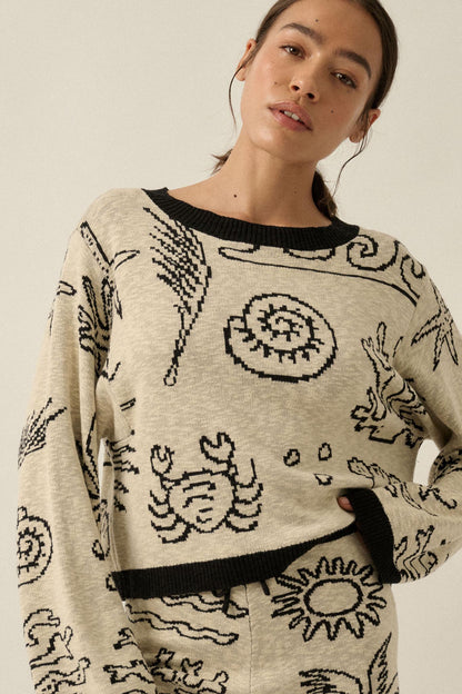 Beach Bash Nautical Jacquard-Knit Sweater