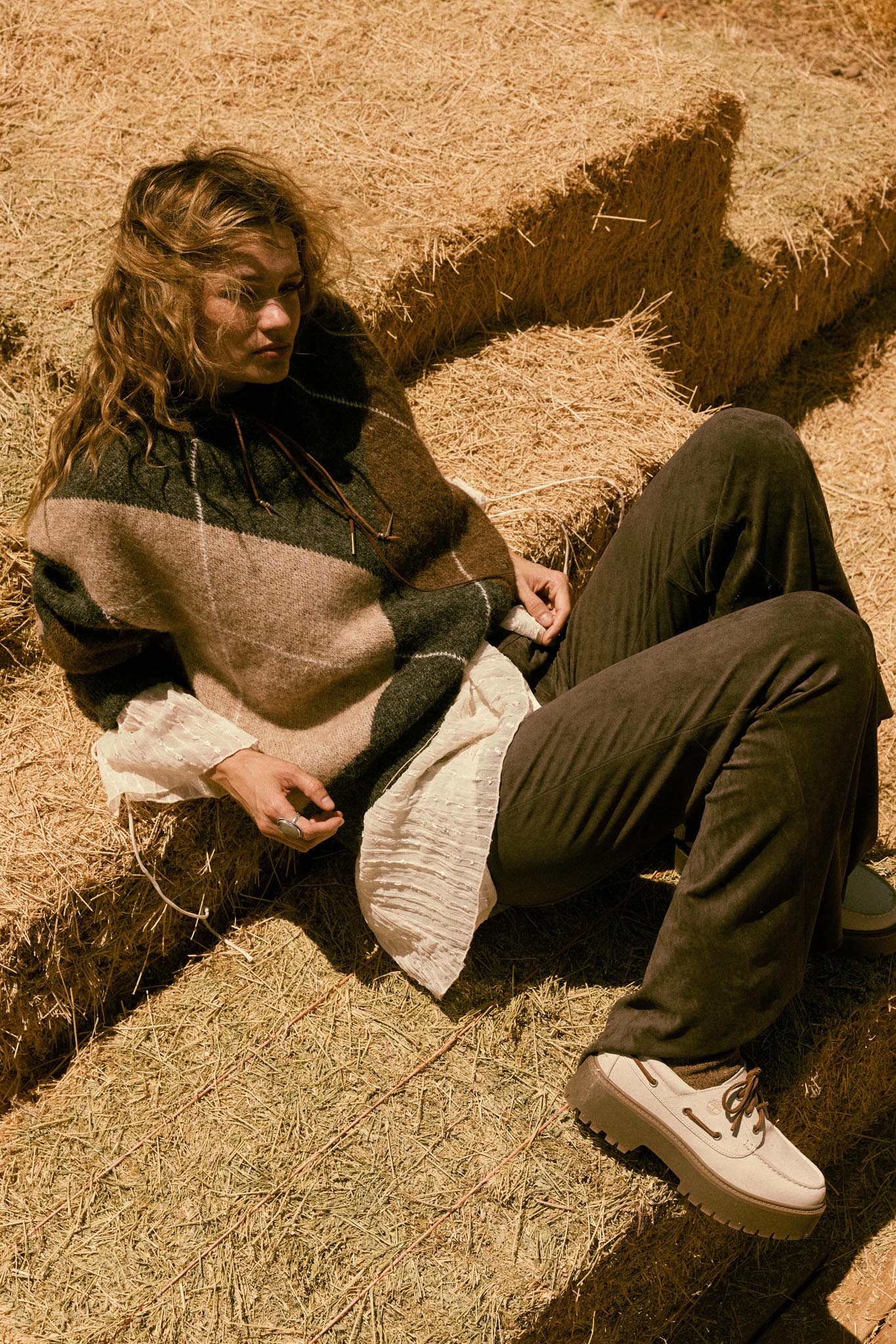 Crossing Paths Argyle Knit Collared Sweater