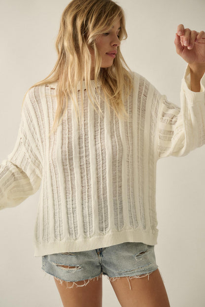 Find Your Way Oversize Ladder-Knit Sweater