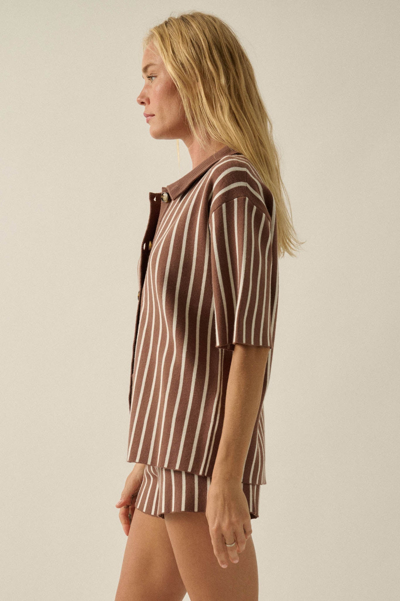 Cabana Club Striped Knit Button-Up Resort Shirt