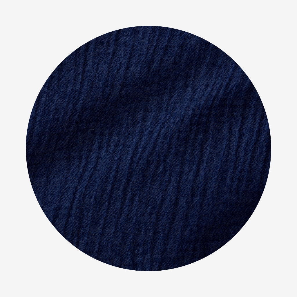 Varsity Navy Cotton Crinkle Ruffled Romper