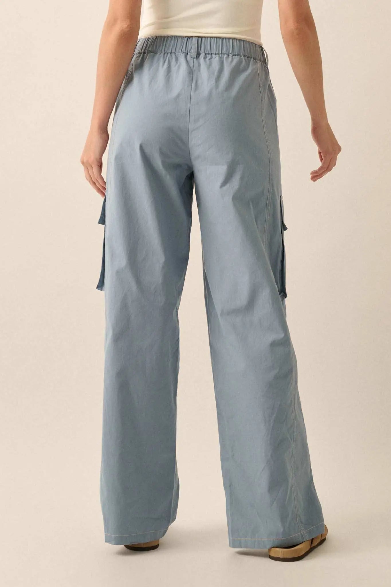 Keep It Real Wide-Leg Drawstring Cargo Pants